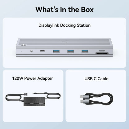 DSC013 Dispalylink Docking Station 3 Moniors with 120W Power Adapter for Windows & Mac