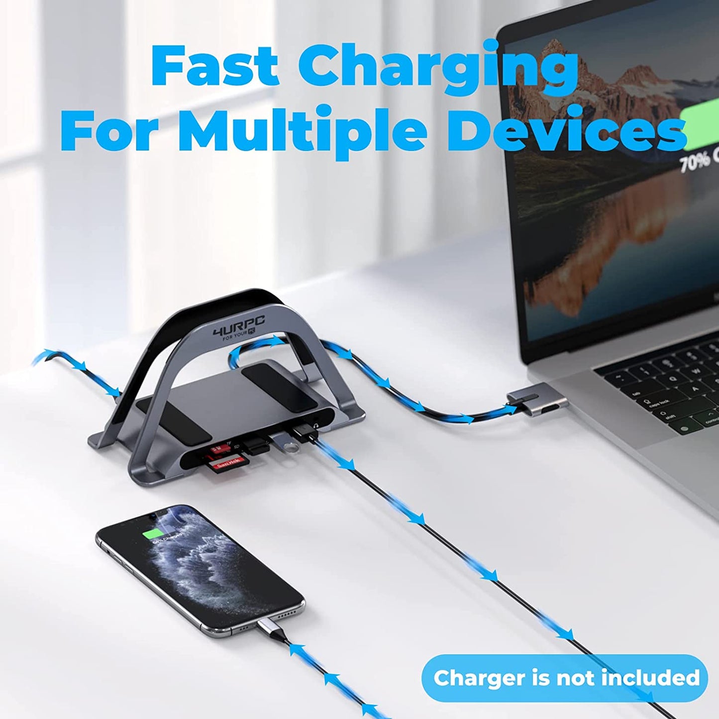 4URPC macbook pro docking station fast charging for multiple devices